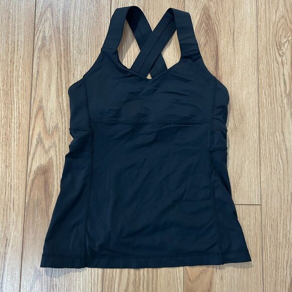 Lululemon Push Your Limits Tank Womens 6 Black Active Top Gym Workout Outdoors - Picture 1 of 3